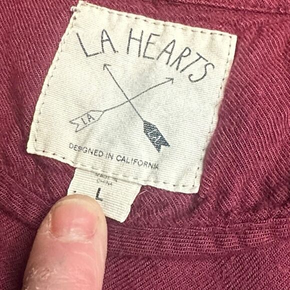 LA HEARTS Women’s Red Long Sleeve Zip Front Bomber Jacket Size Large - Picture 3 of 5